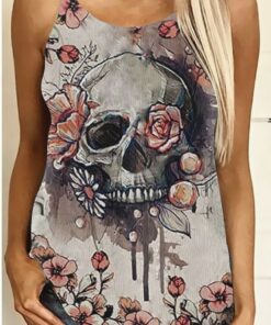 Criss Cross Tank Top Skull